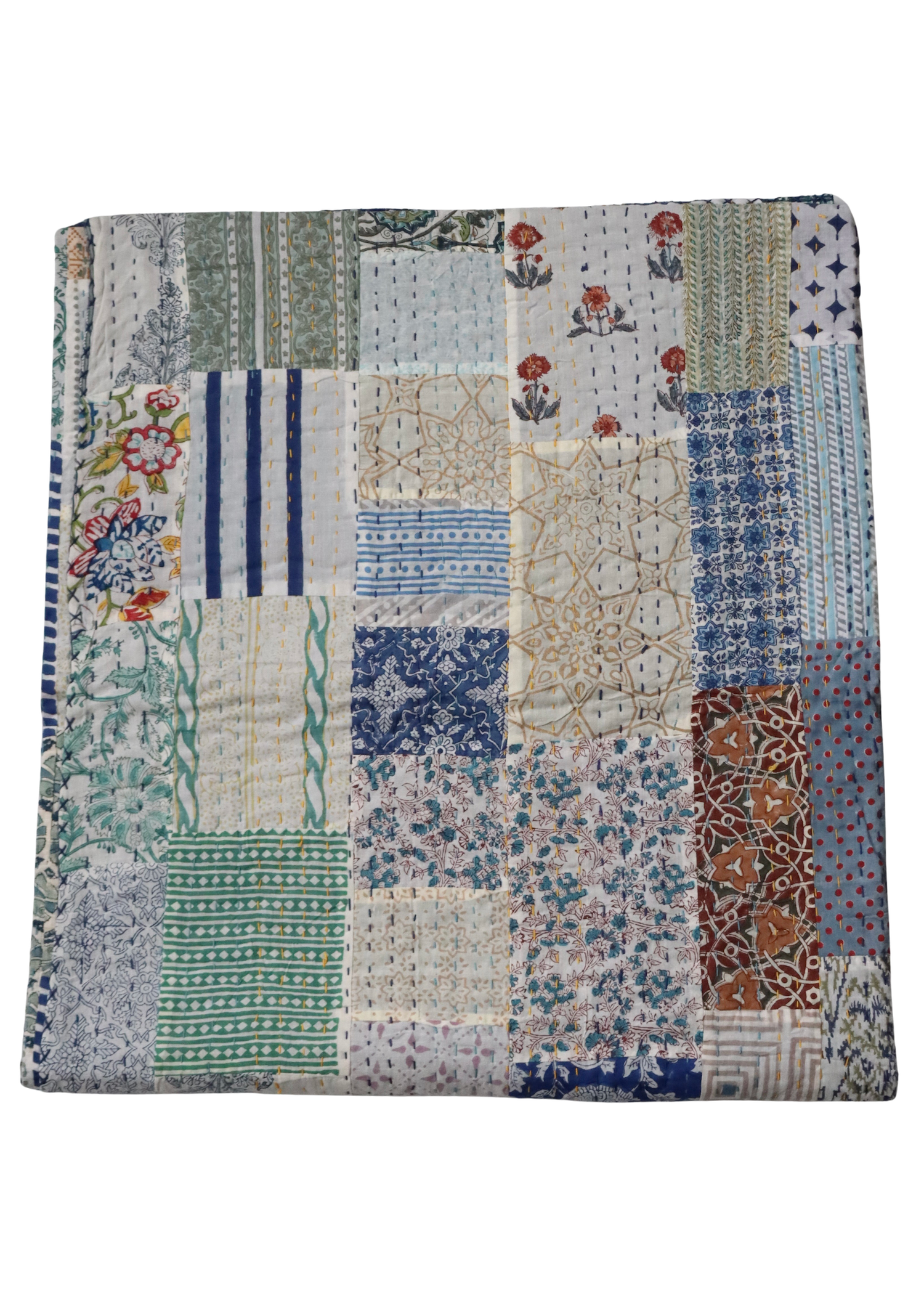 Block Print Patchwork Throw 24 - KINGSIZE * 1 REMAINING