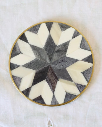Inlay Coaster- Soft Grey Star