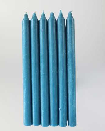 6 Petrol Blue Candles