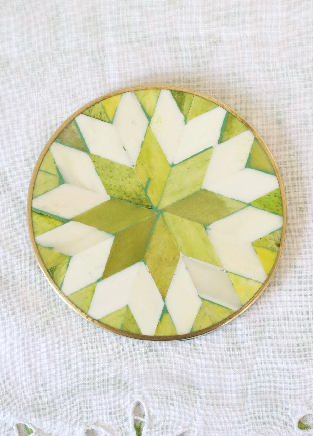 Inlay Coaster- Green Star