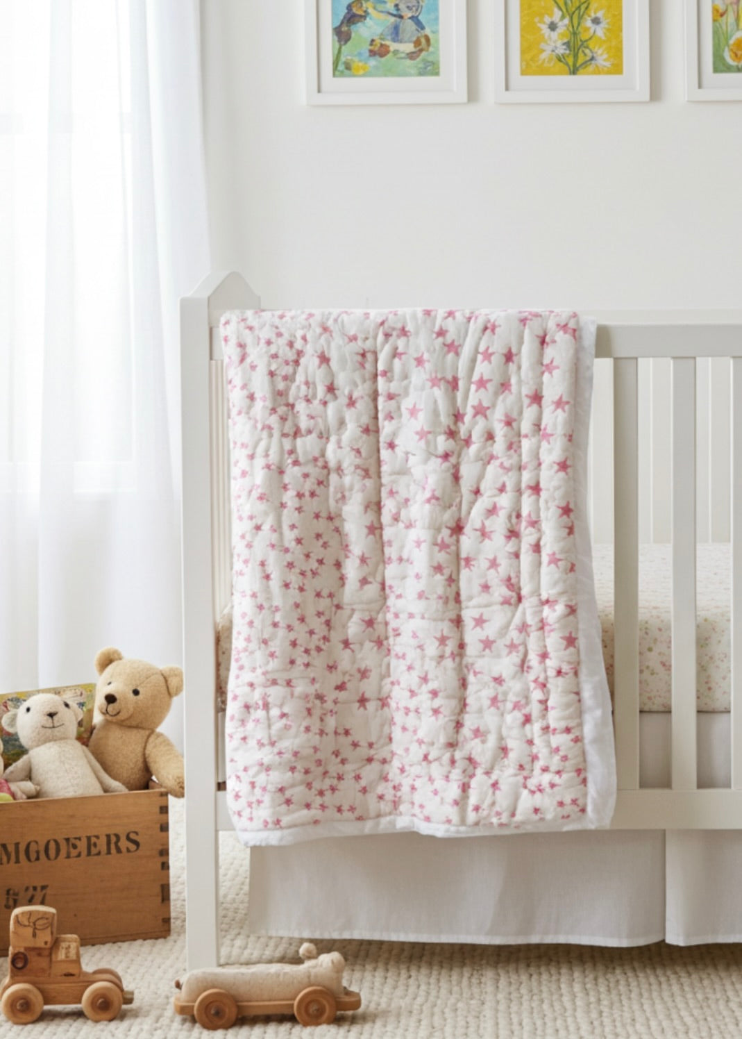 Childrens Super Star Quilt - Pink