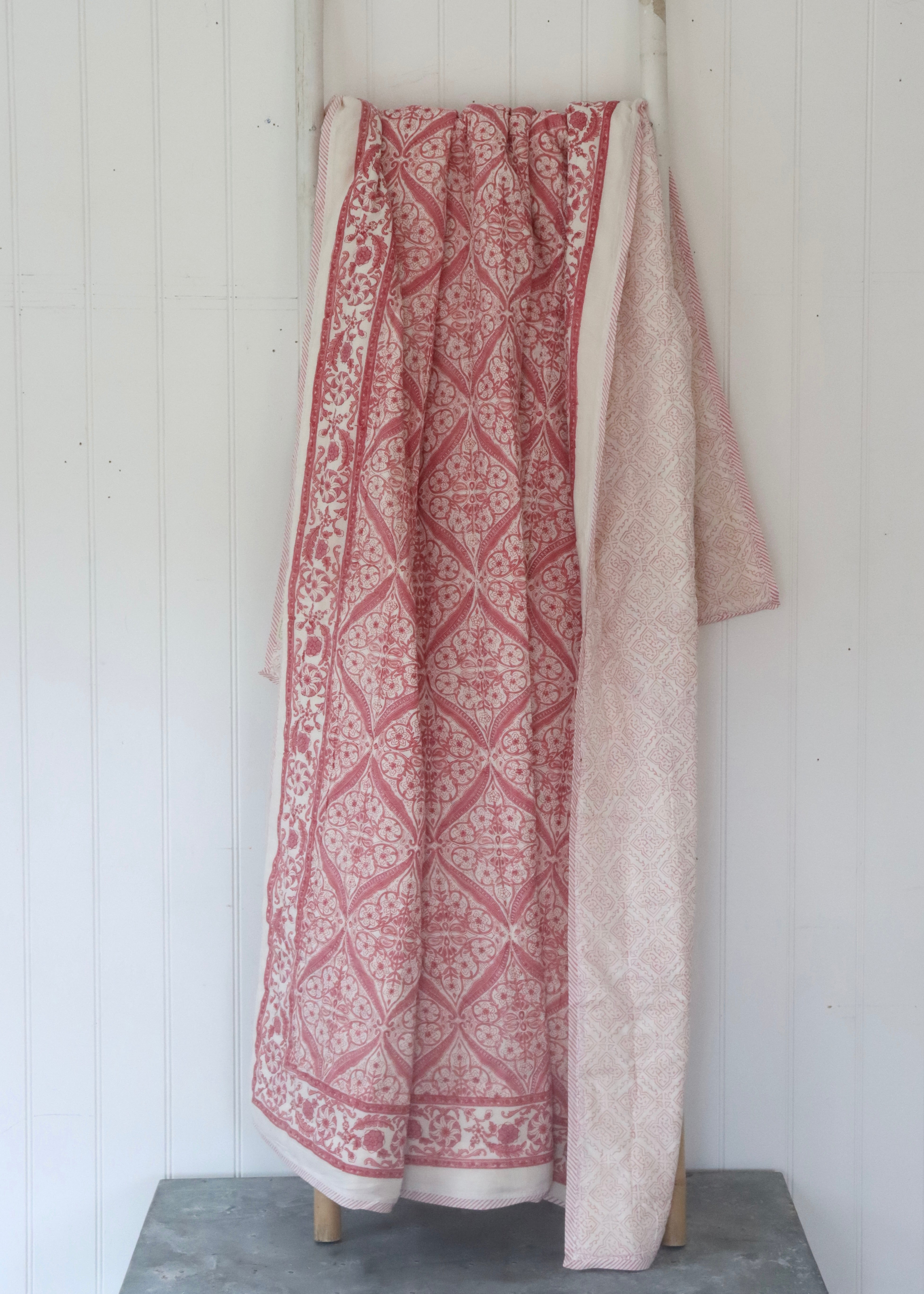 Hand Block Printed Quilt - Rose