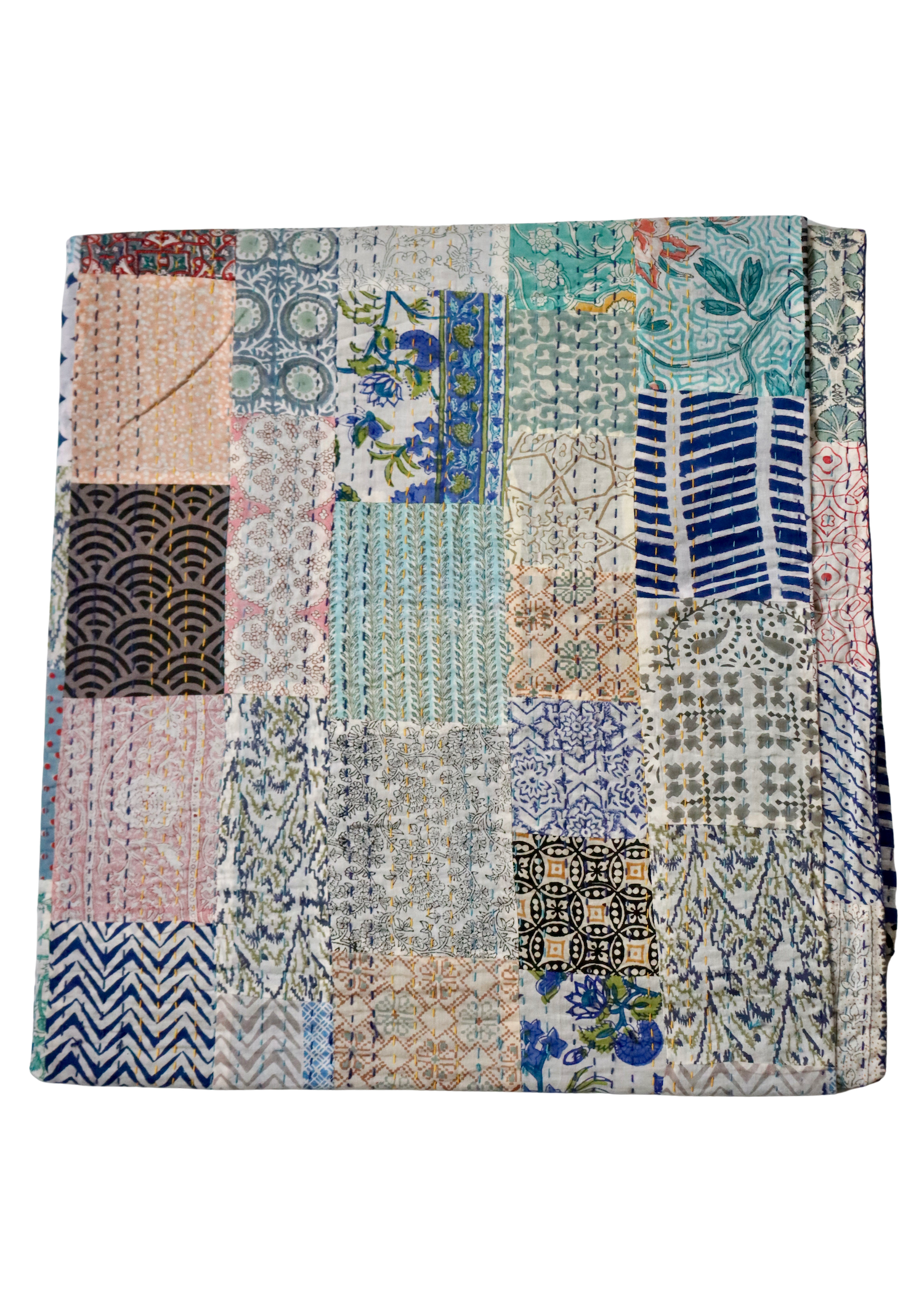 Block Print Patchwork Throw 23 - KINGSIZE * 1 REMAINING