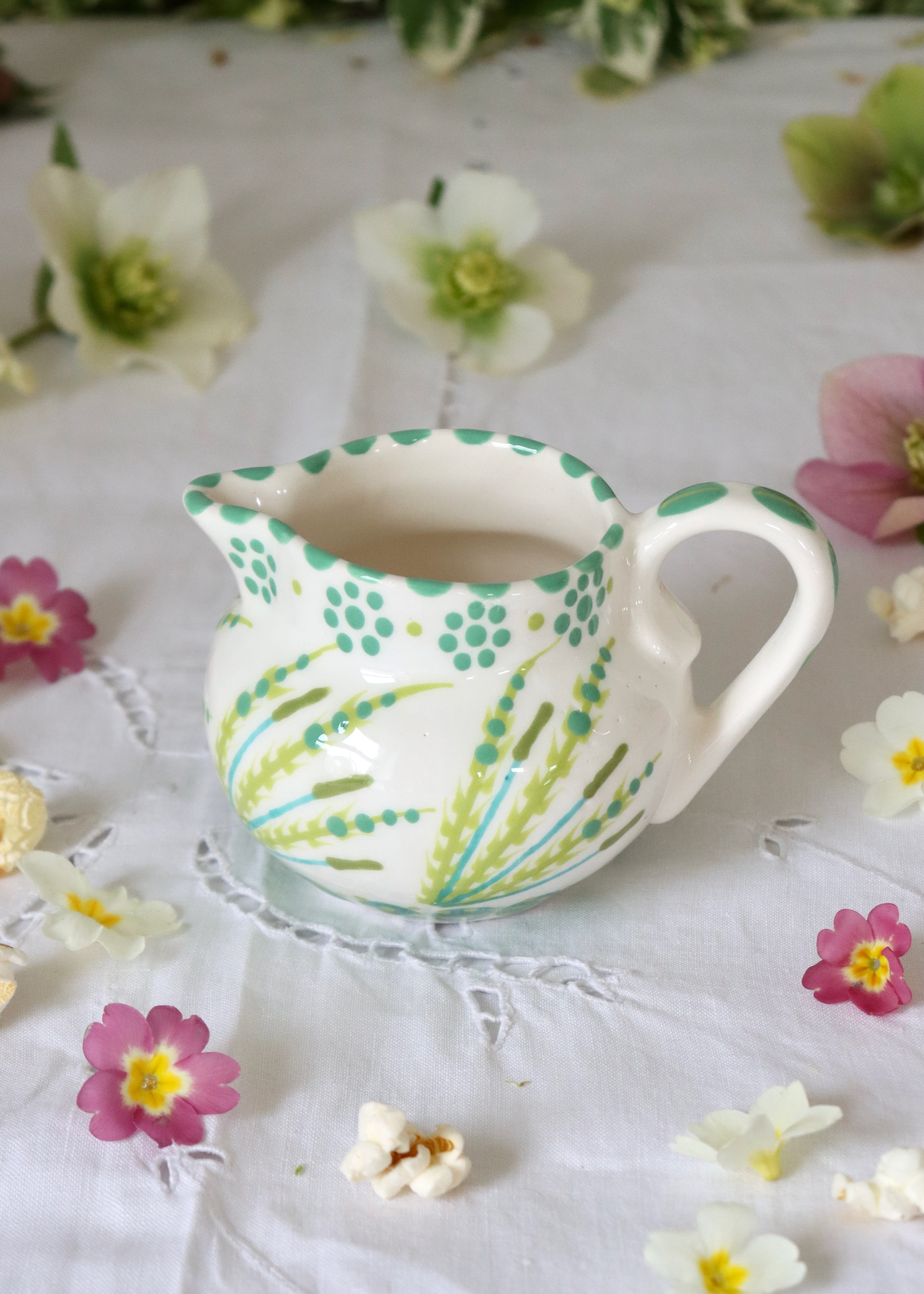 Dinky Jug- White and Green