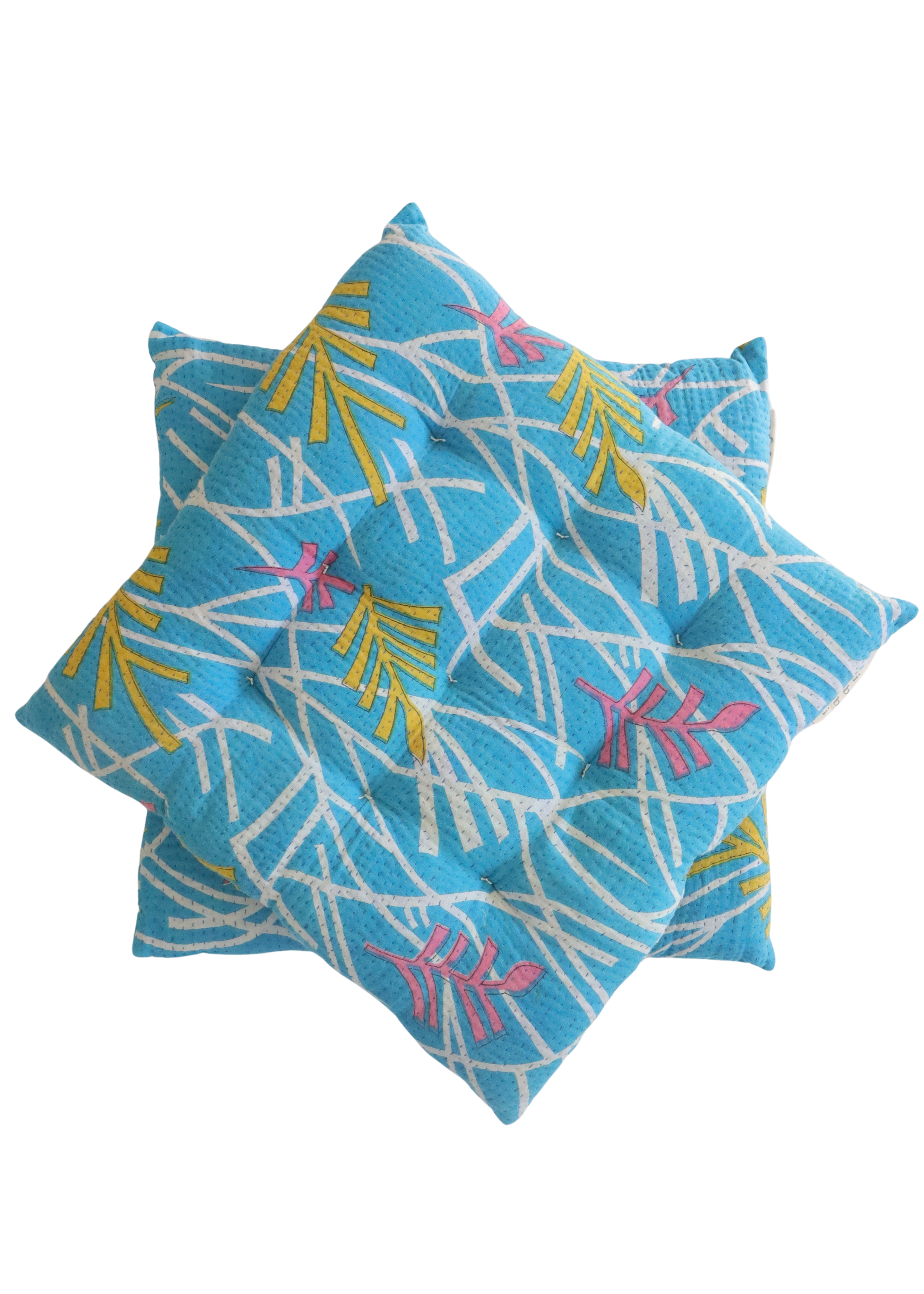 Pair Of Kantha Seat Pads- Pair No 305