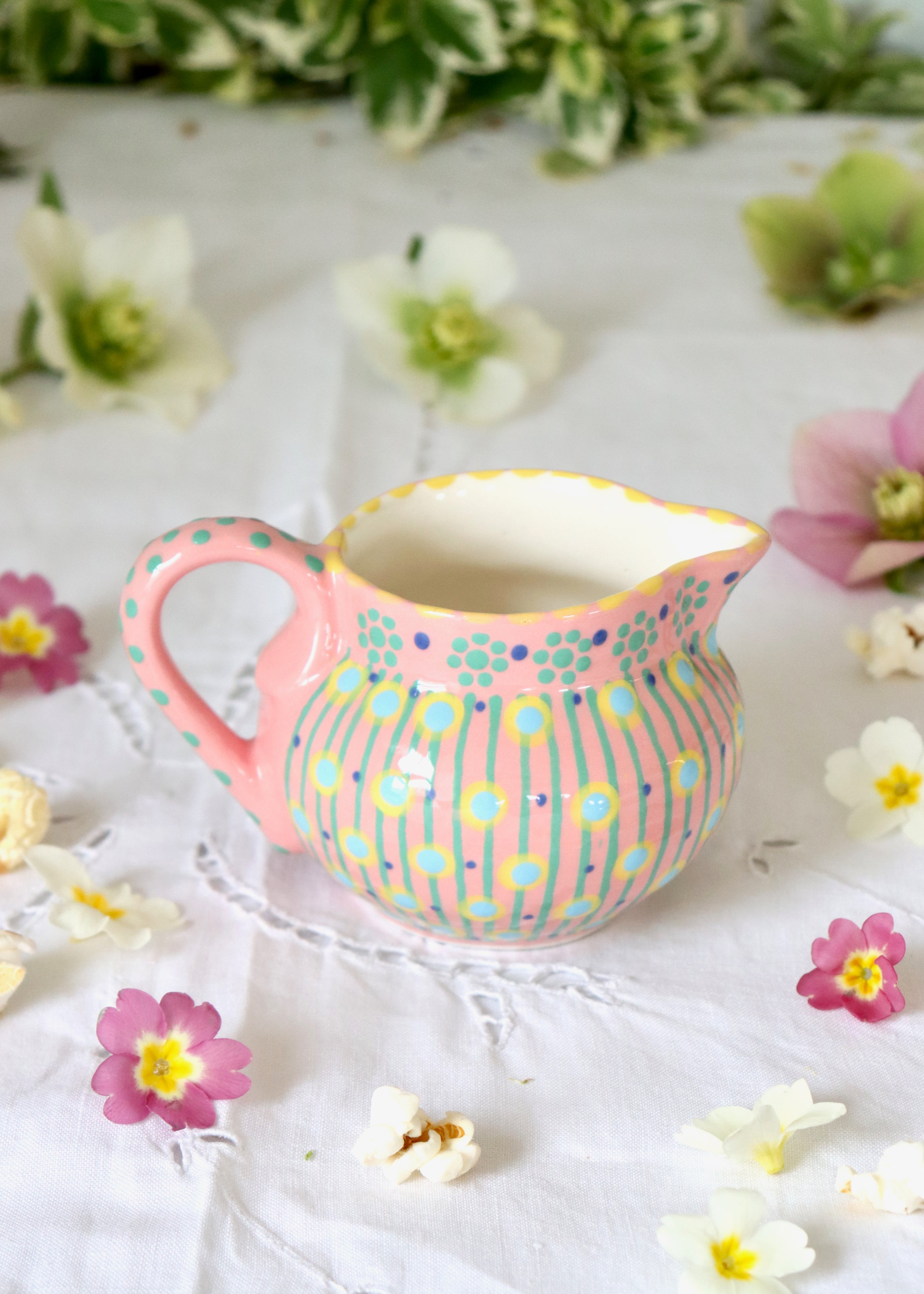 Dinky Jug- Pink with yellow