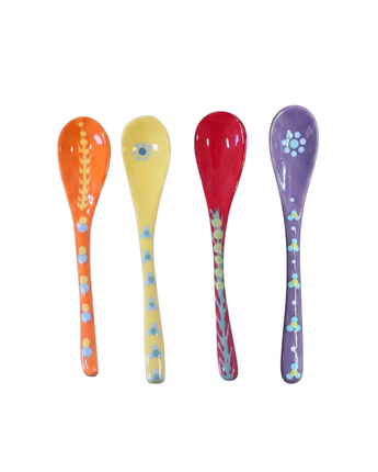 Ceramic Spoons - Set Of 4 - Primary Colours