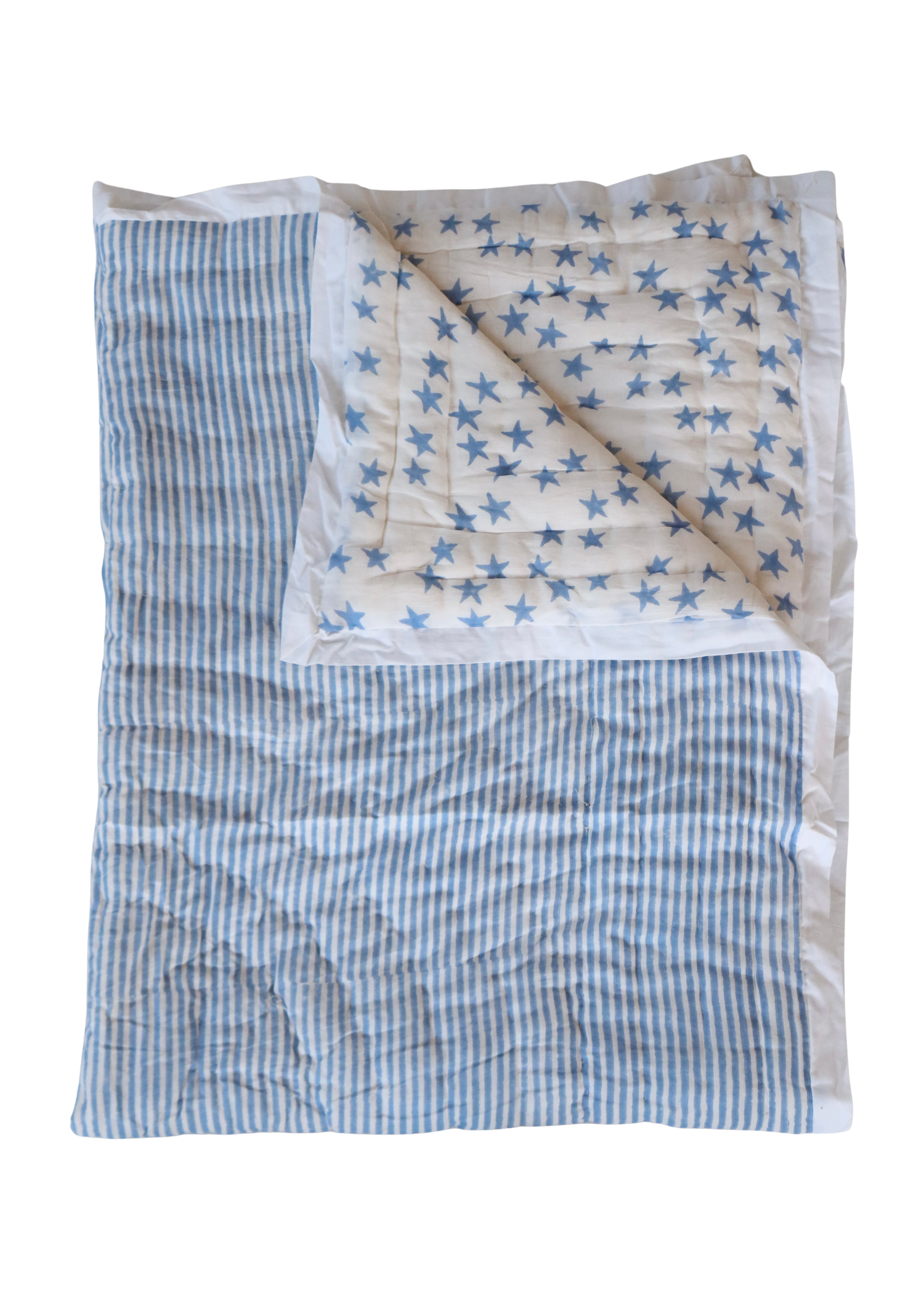 Childrens Super Star Quilt - Blue
