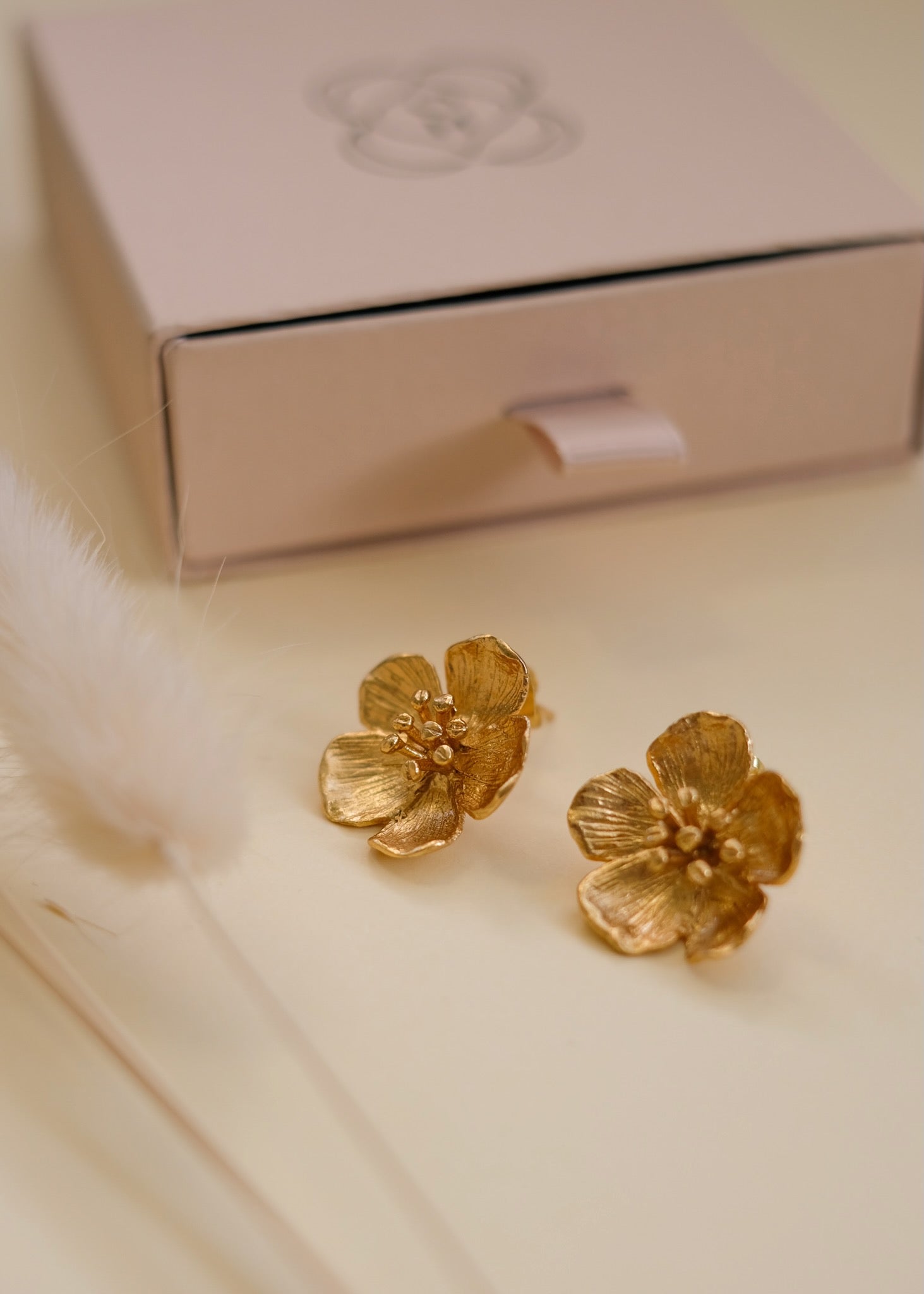 Buttercup Gold Flower Stud Earrings