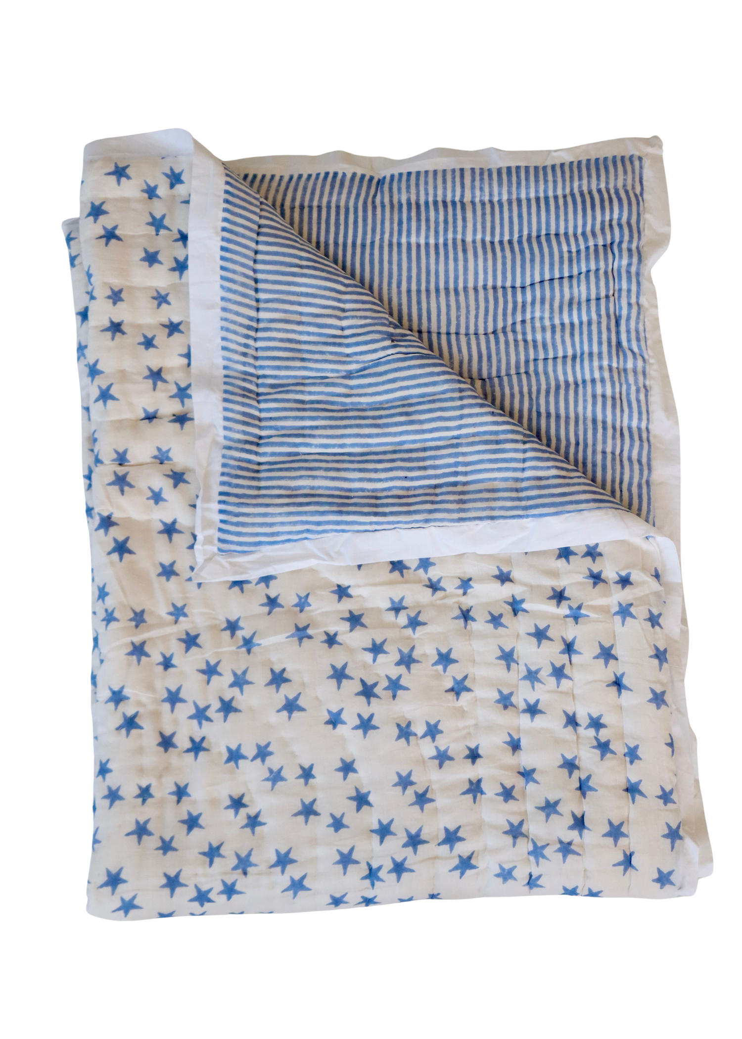 Childrens Super Star Quilt - Blue