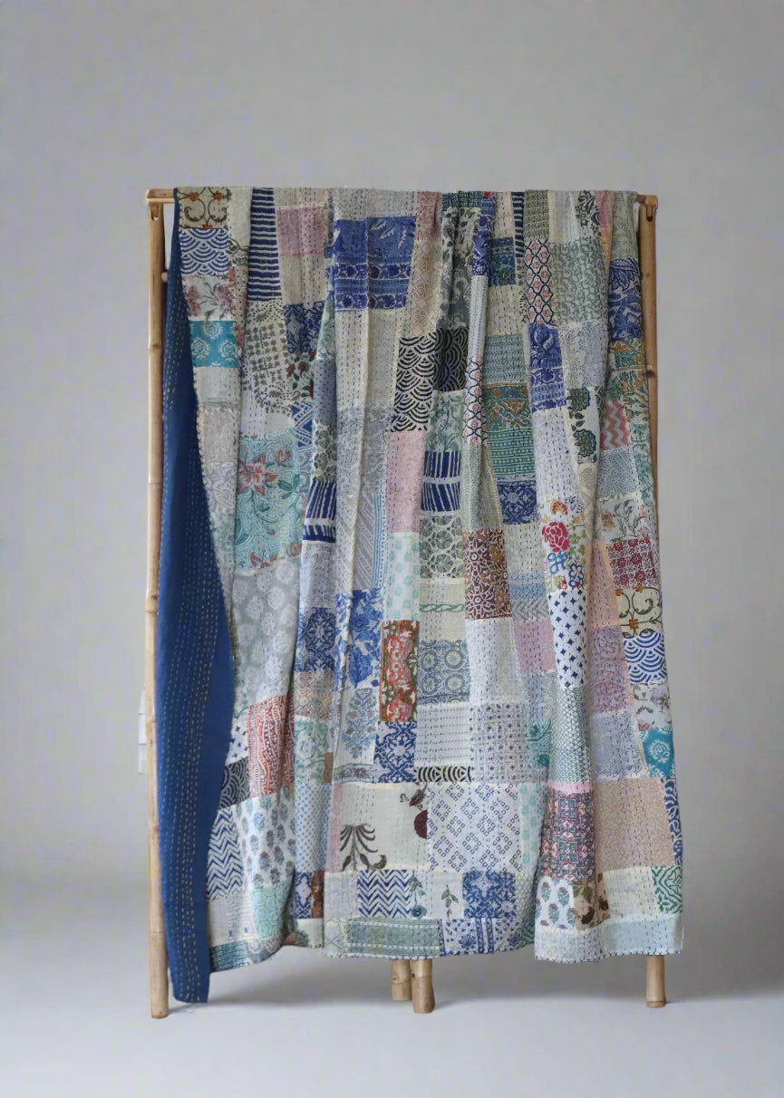 Block Print Patchwork Throw 22 - KINGSIZE * 1 REMAINING