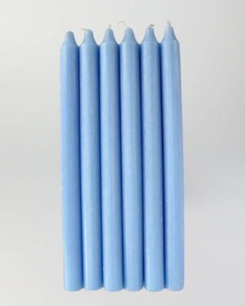6 Pale Blue Candles