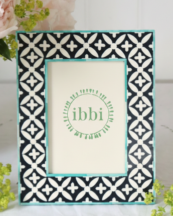 Photo Frame - Navy Cross With Turquoise