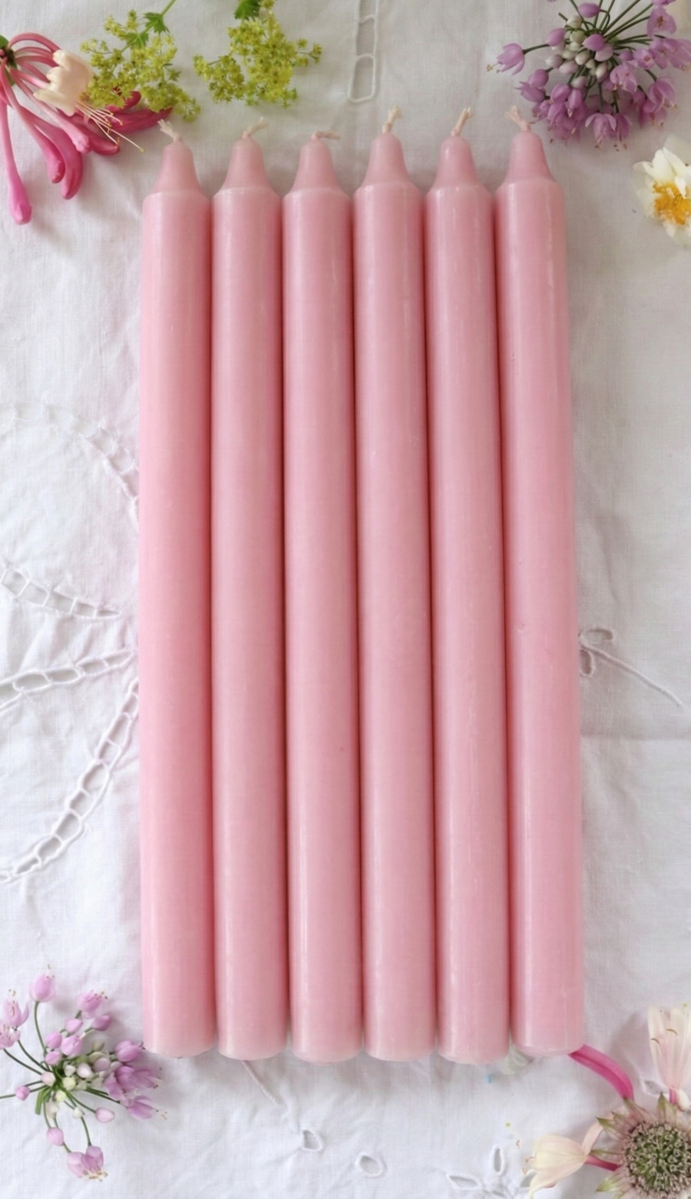 6 Rosa Pink Candles