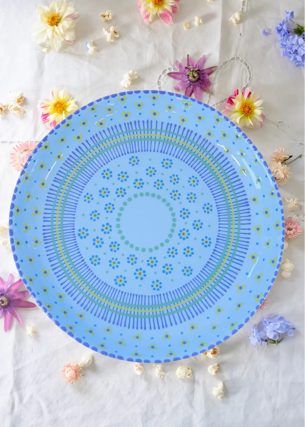 Round Serving Platter - Pale Blue 2