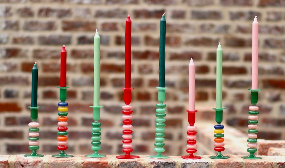 Sea Pebble Candlestick Rainbow - Small
