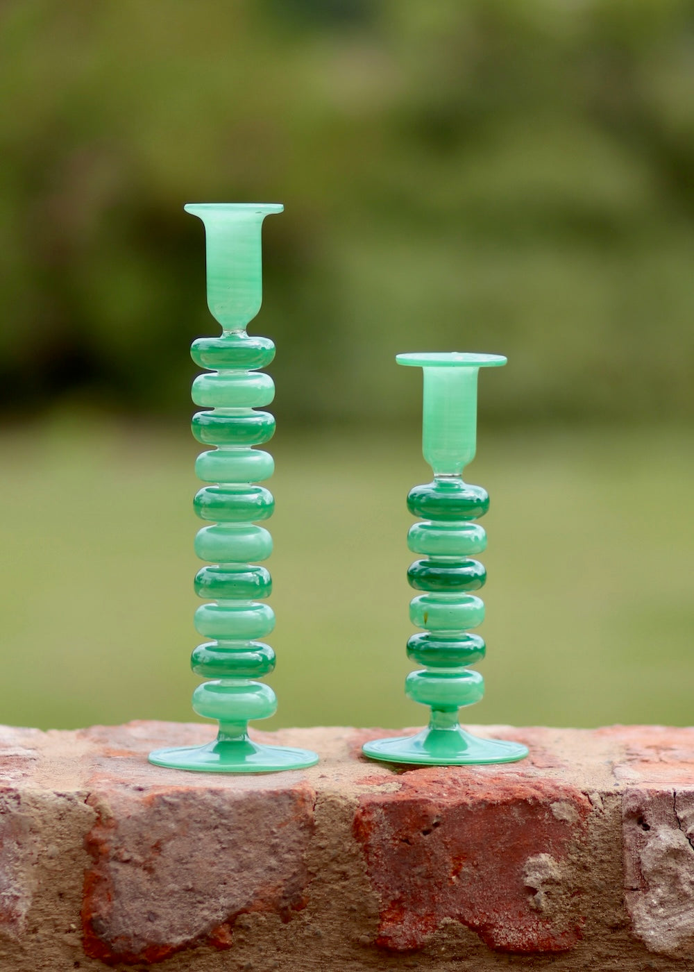 Sea Pebble Candlestick Greens - Small