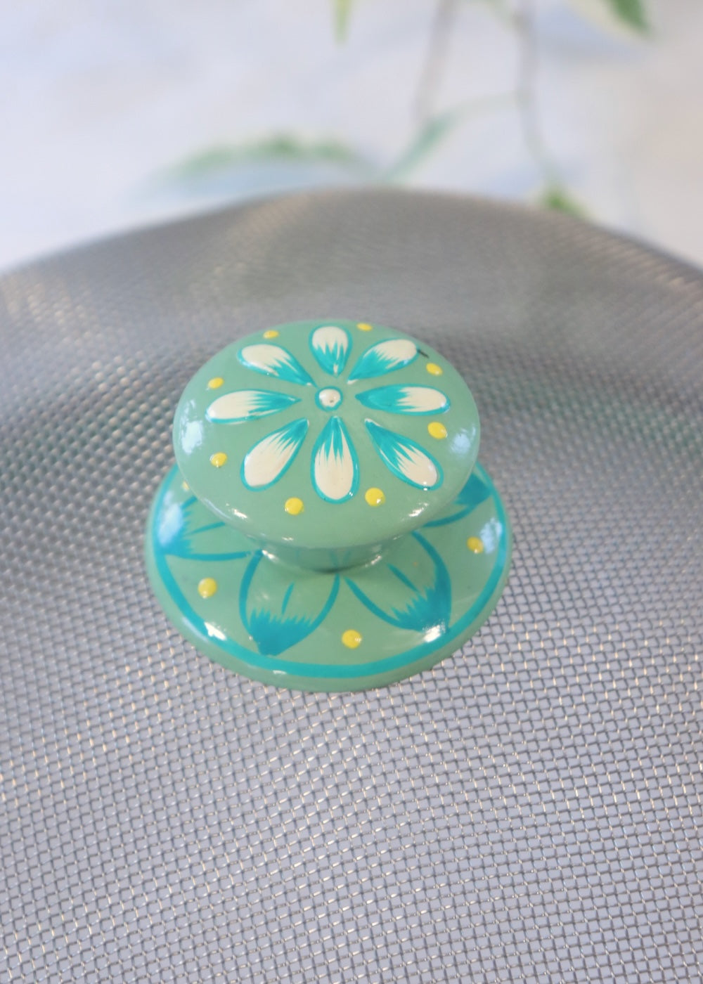 Hand Painted Dome Food Cover- Olive