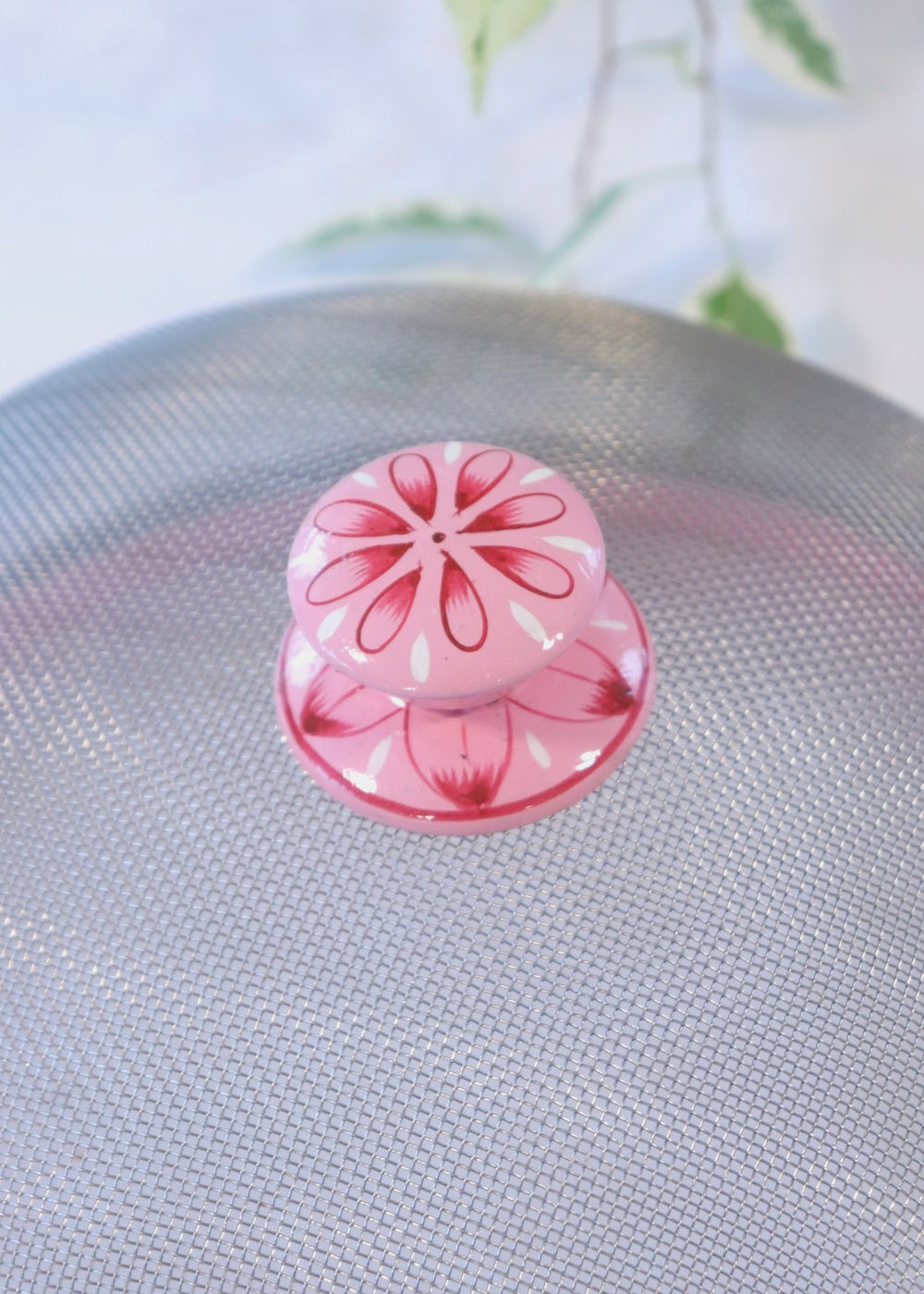 Hand Painted Dome Food Cover- Pink