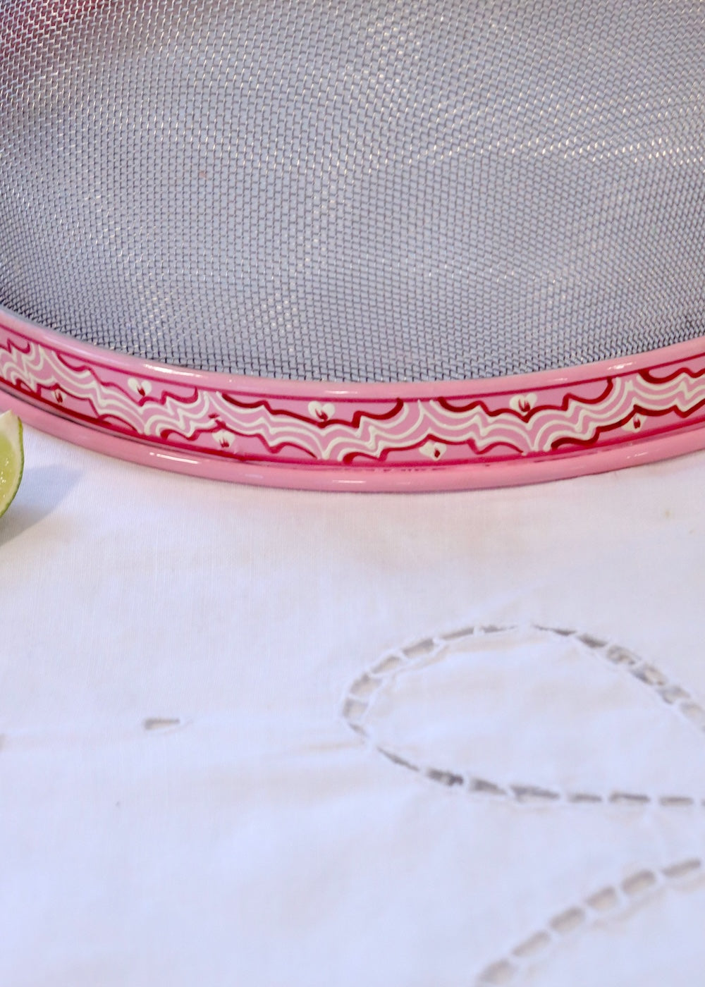 Hand Painted Dome Food Cover- Pink