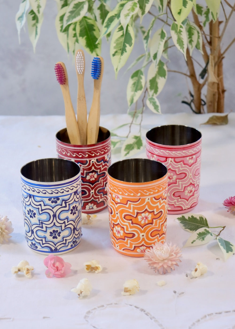 Brush Pot - Retro Orange