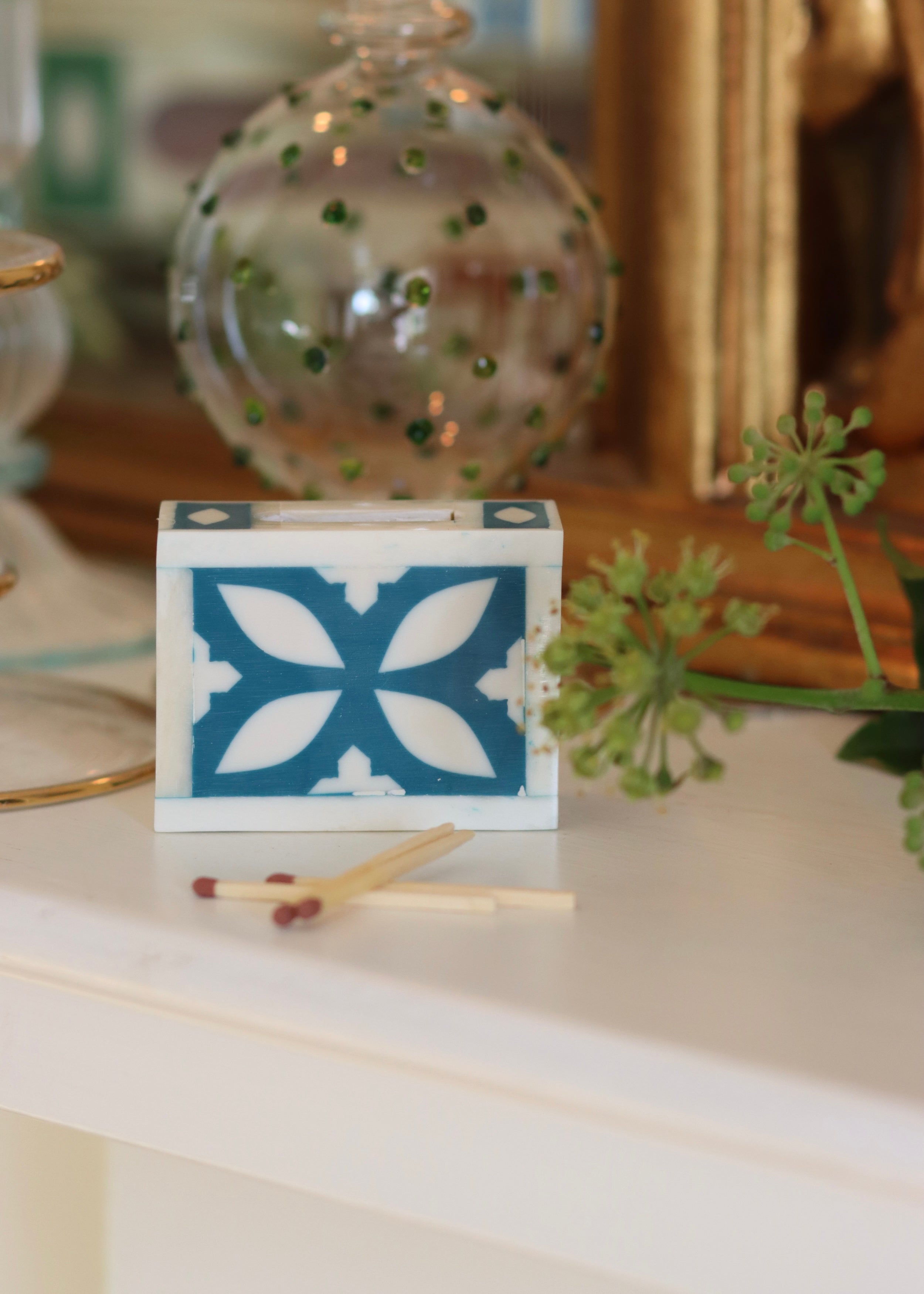 Small Matchbox Holder - Dark Teal