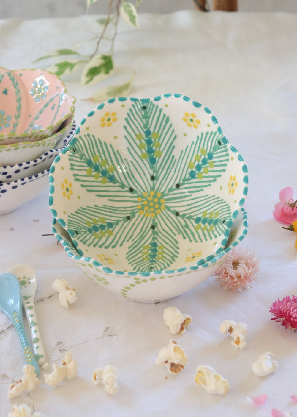 Pudding Bowl - White & Cactus