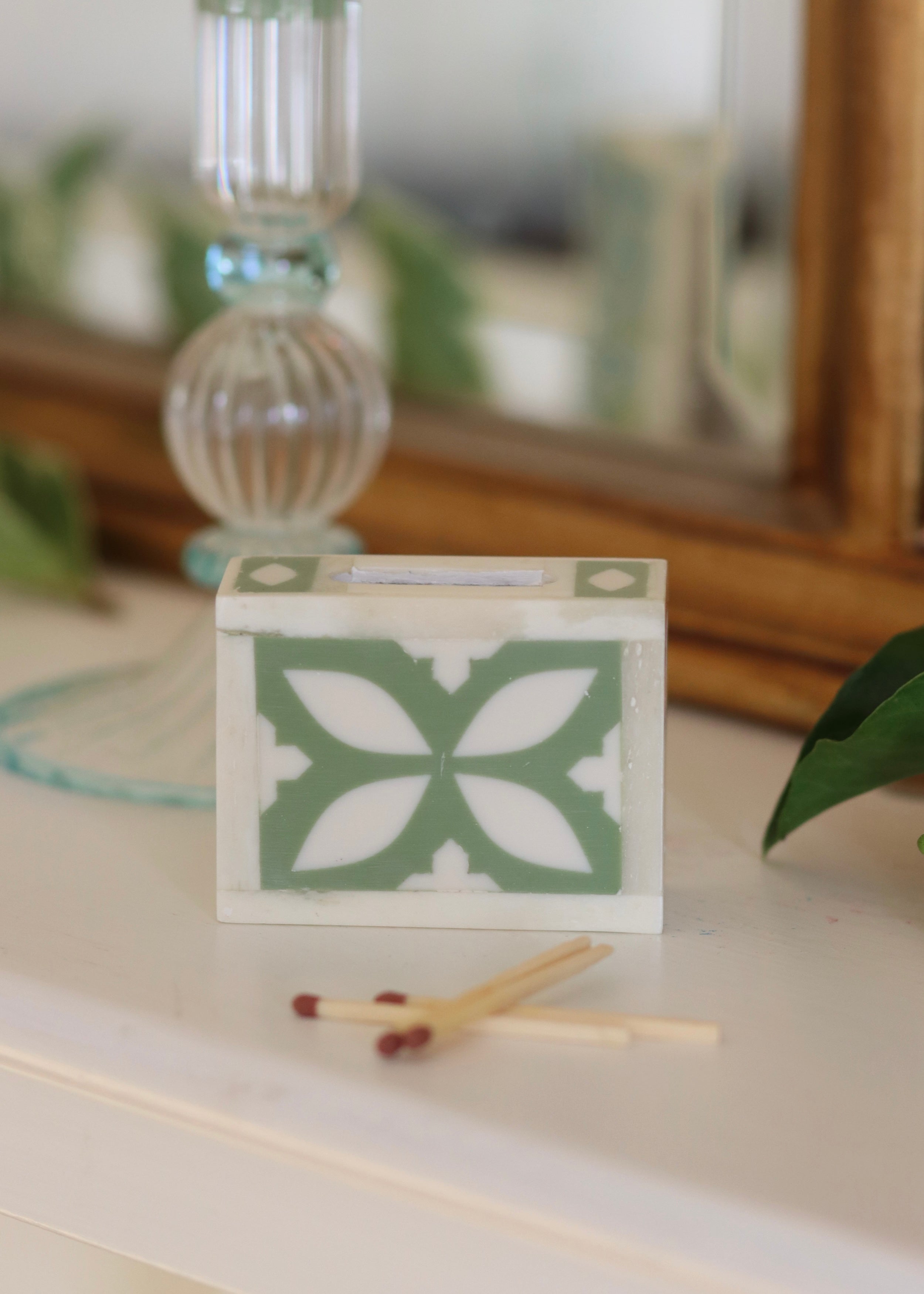 Small Matchbox Holder - Sage Green