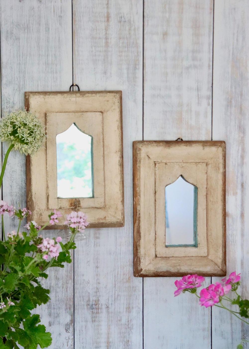 Pair of Vintage Wooden Mirrors - 2