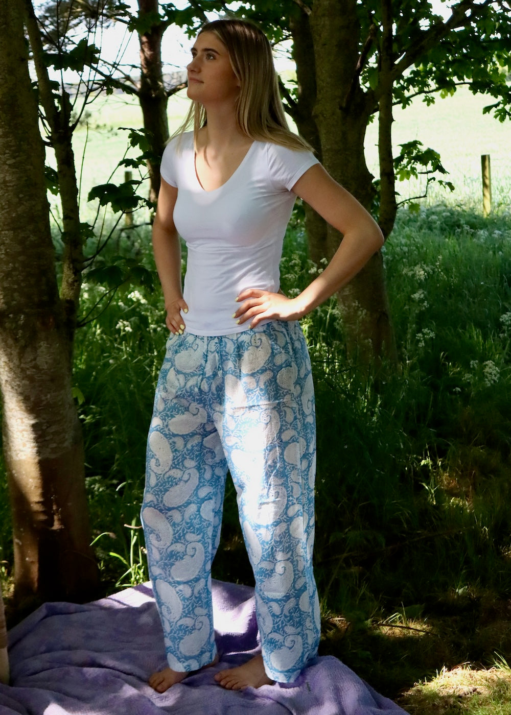 Paxos Floaty Trousers - Corfu Blue