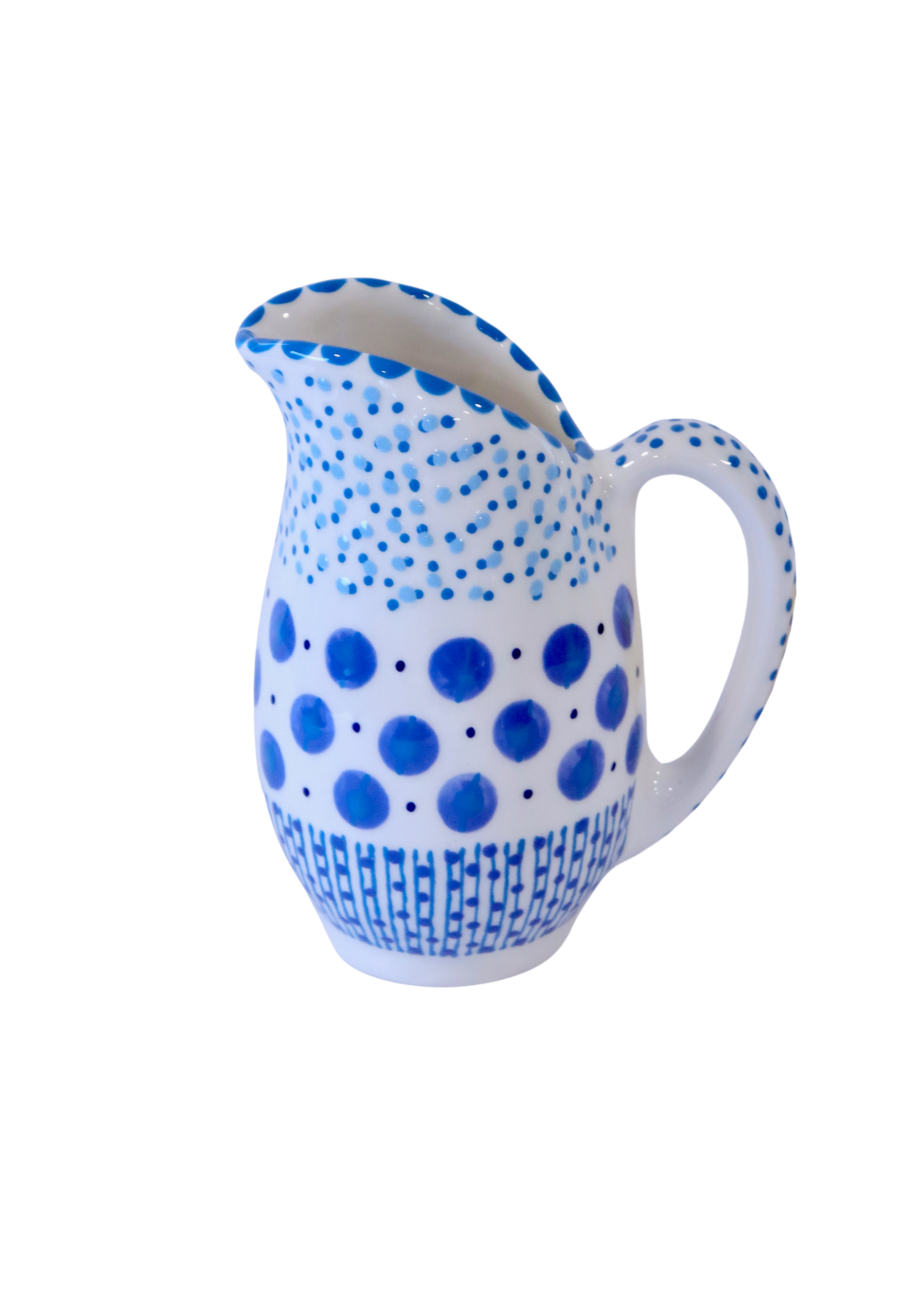 Plump Jug White & Blue