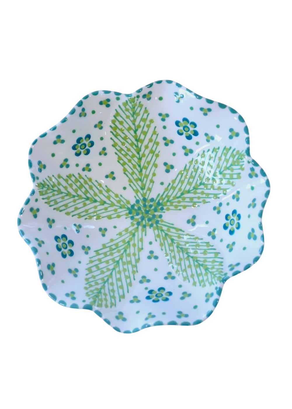 Pasta Bowl White, Green & Blue