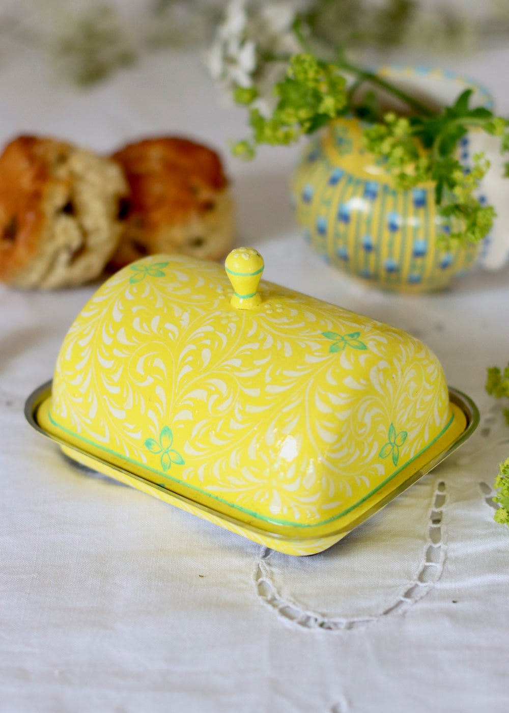 Yellow Leaf Butter Dish