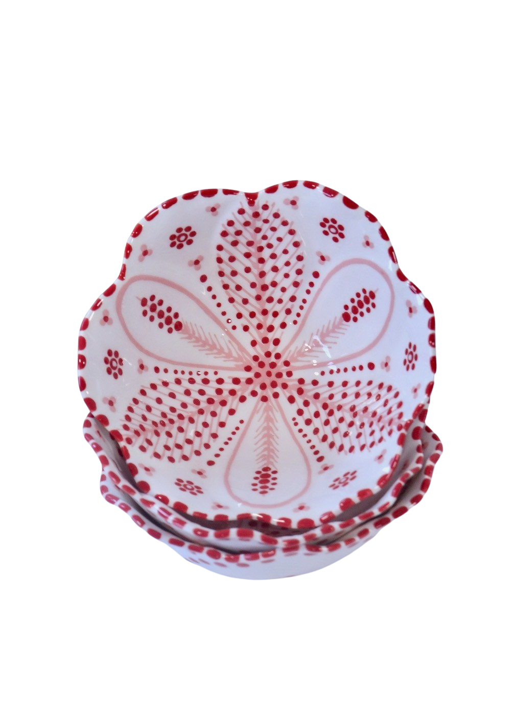 Pudding Bowl - White & Red