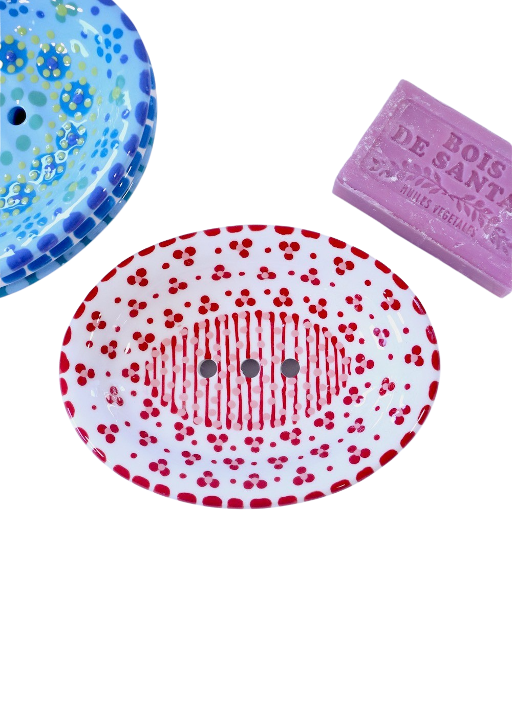 Soap Dish White & Red