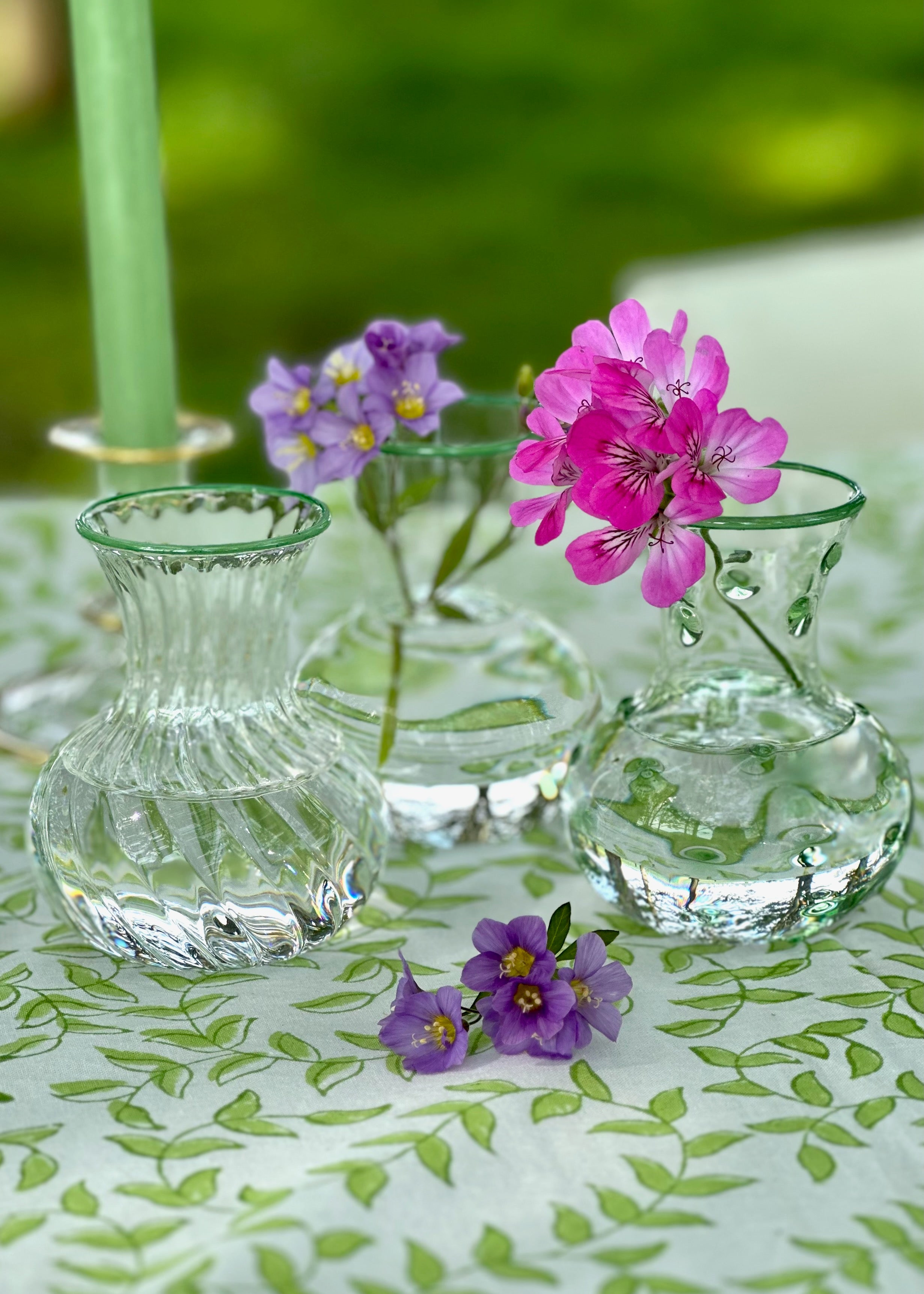 Bud Vase Set of 3 Green