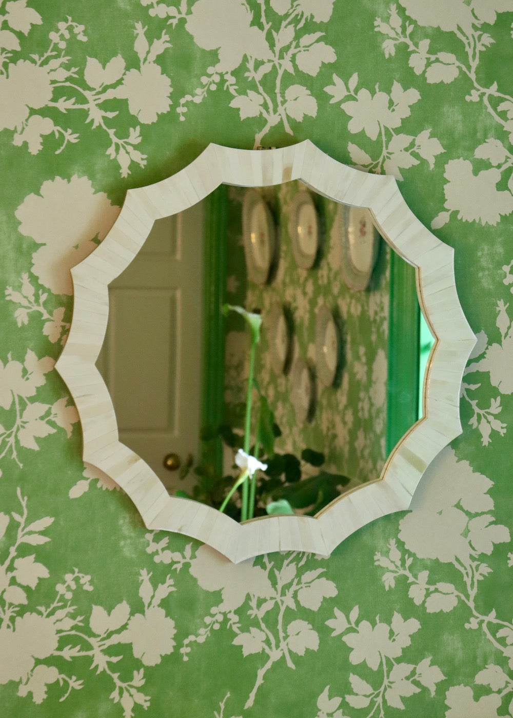 Scalloped Inlay Mirror - Natural