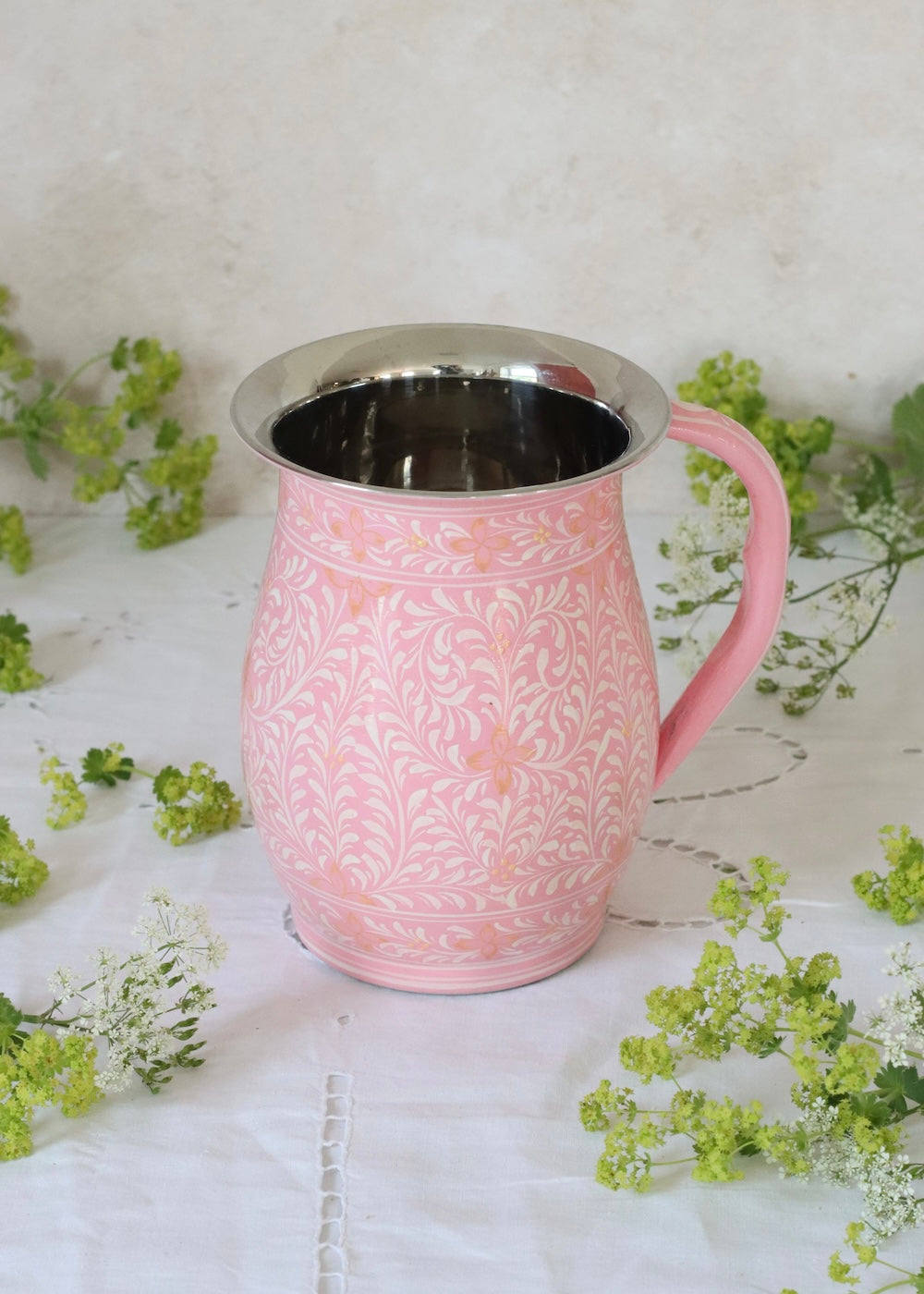 Painted Water Jug- Pink