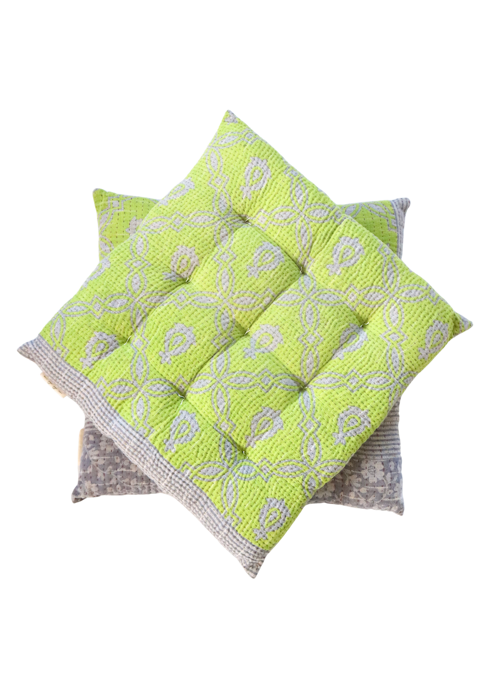 Pair Of Kantha Seat Pads- Pair No 102