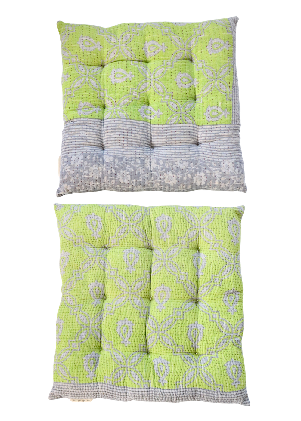 Pair Of Kantha Seat Pads- Pair No 102
