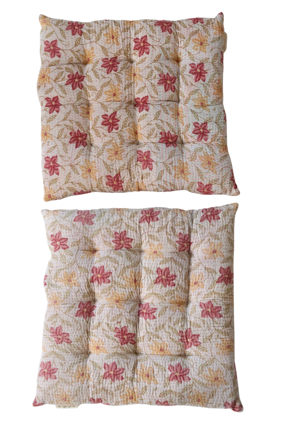 Pair Of Kantha Seat Pads- Pair No 114