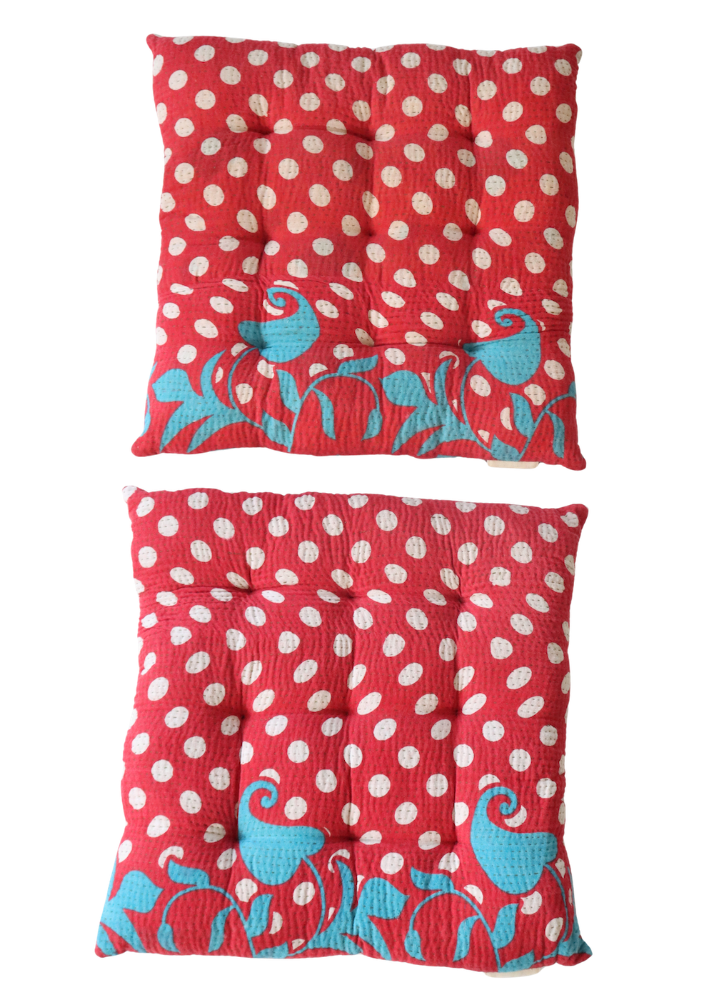 Pair Of Kantha Seat Pads- Pair No 117