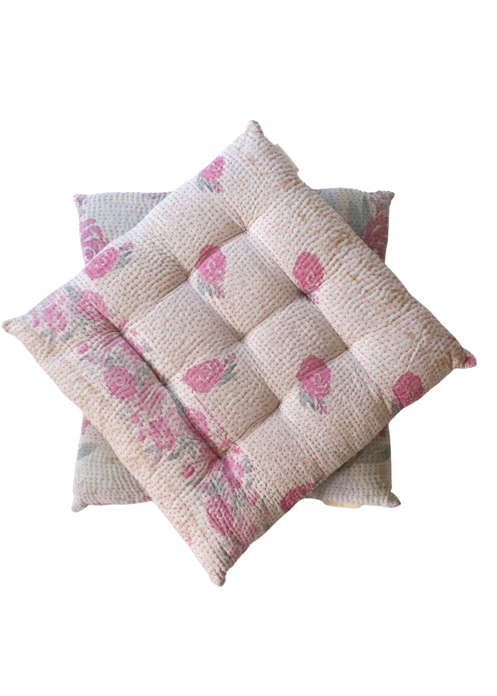 Pair Of Kantha Seat Pads- Pair No 122