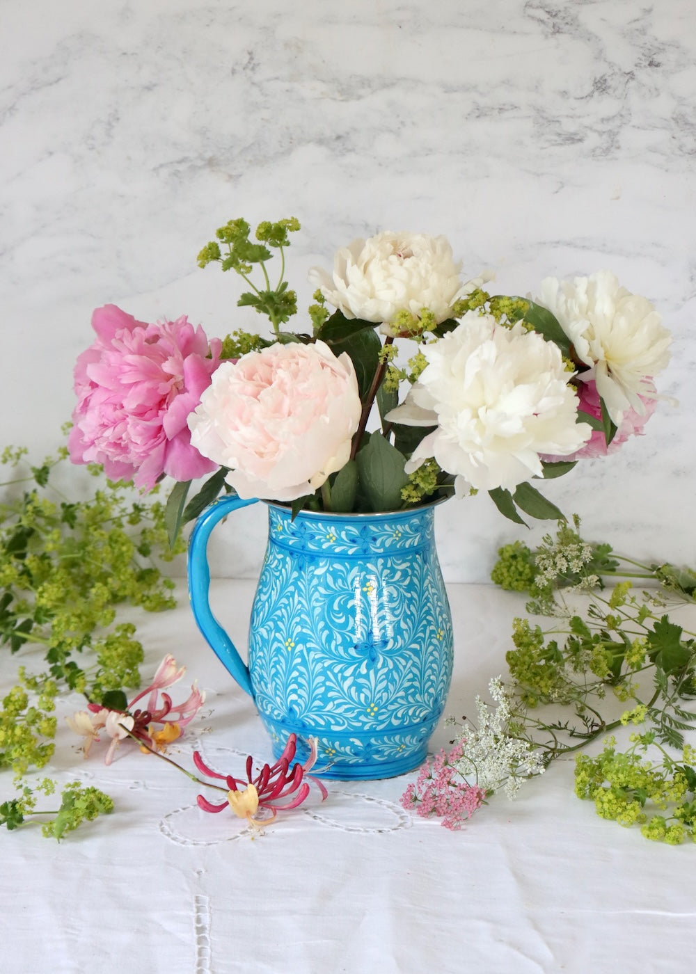 Painted Water Jug- Blue