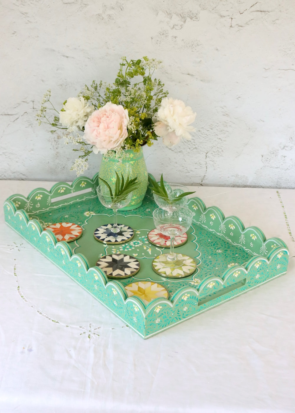 Inlay Coaster- Green Star