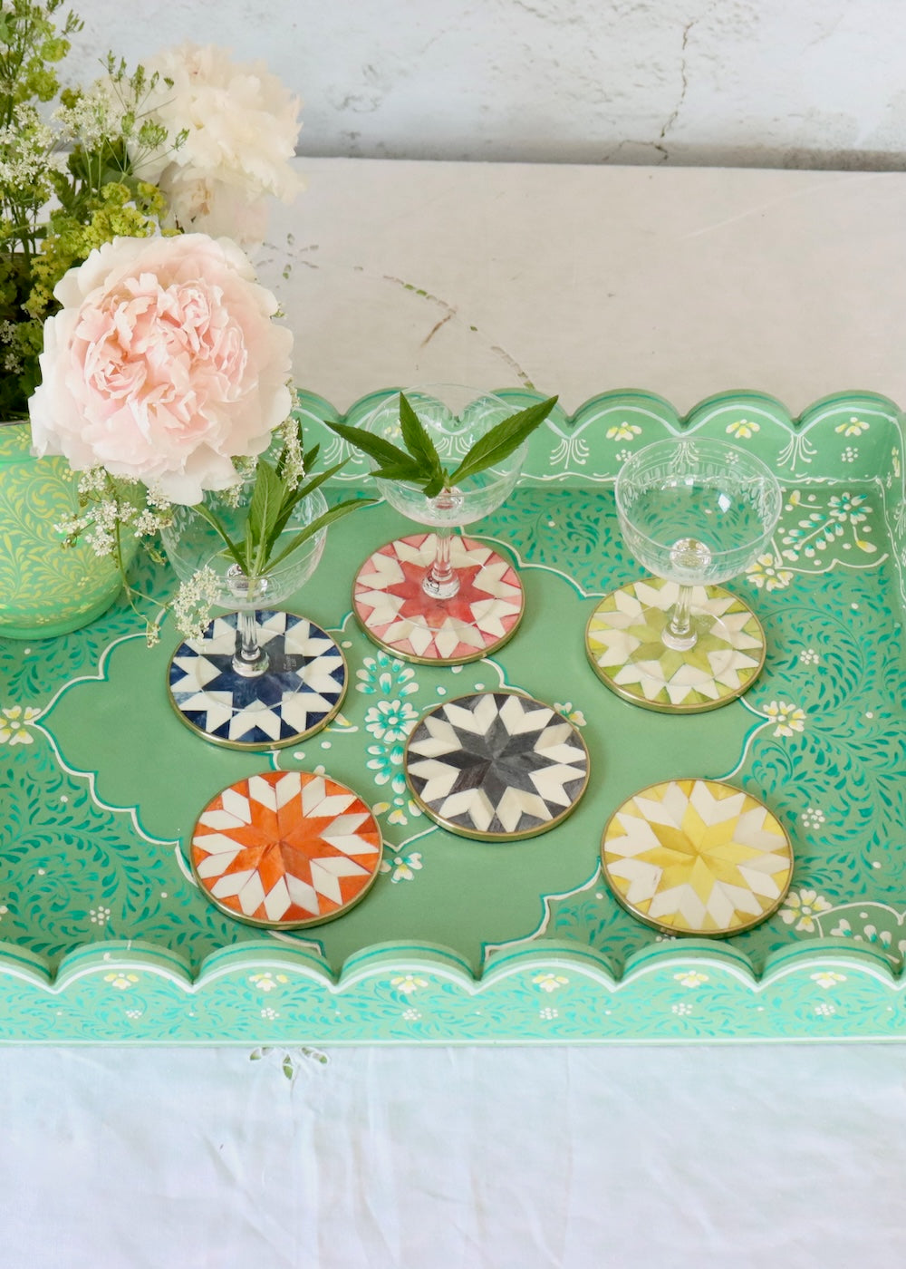Inlay Coaster- Buttercup Yellow Star