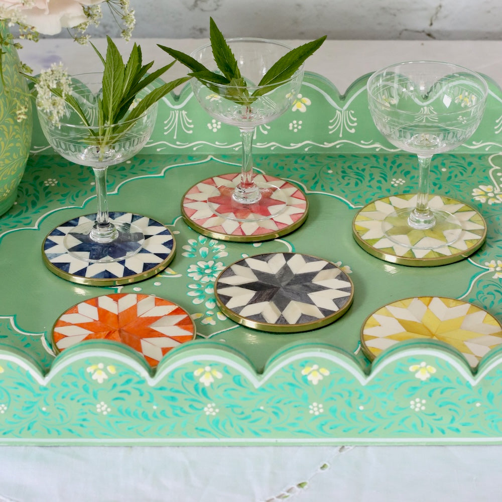 Inlay Coaster- Green Star