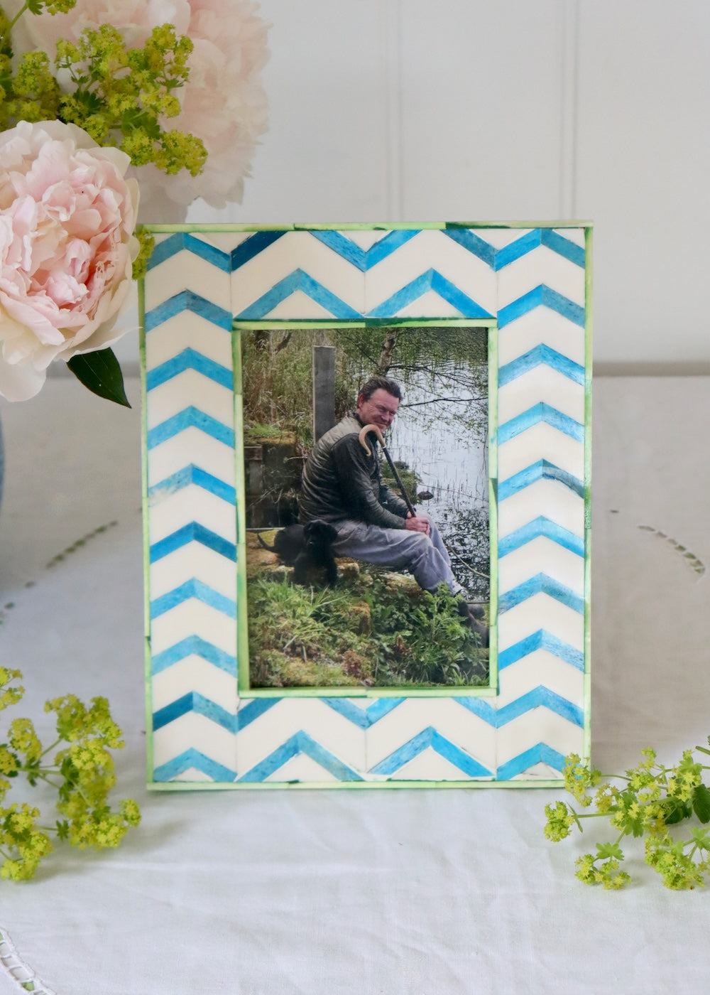 Photo Frame - Blue Zig Zag