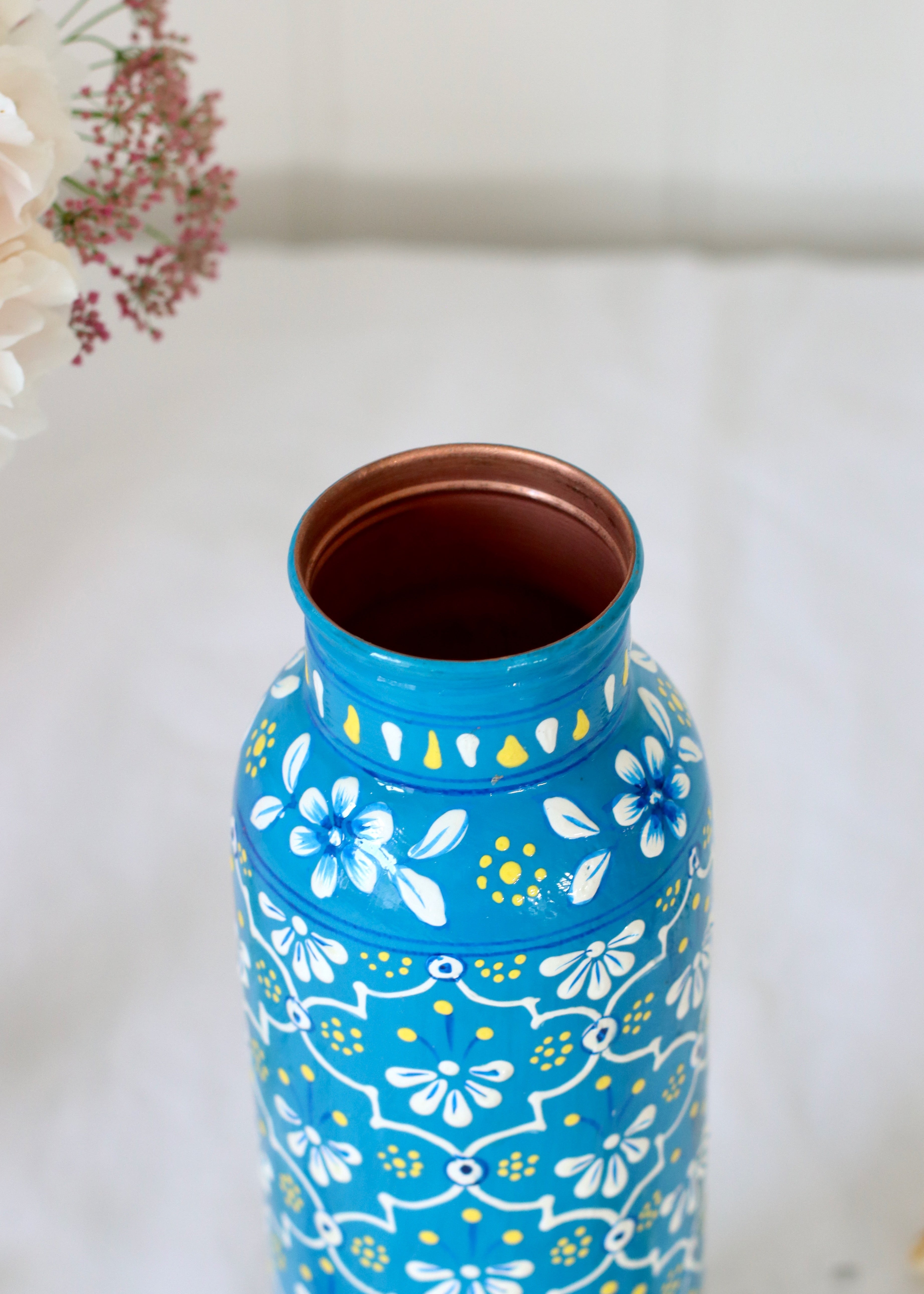 Hand Painted Water Bottle- Turquoise