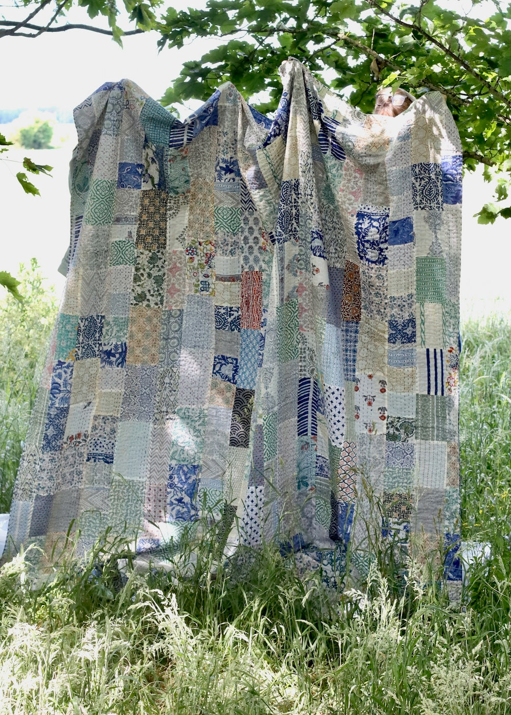 Block Print Patchwork Throw 22 - KINGSIZE